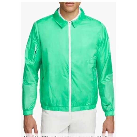 Nike Mens Green Full Zip Up Water Repellent Pockets Light Golf Jacket Sz XXL New - Picture 1 of 12